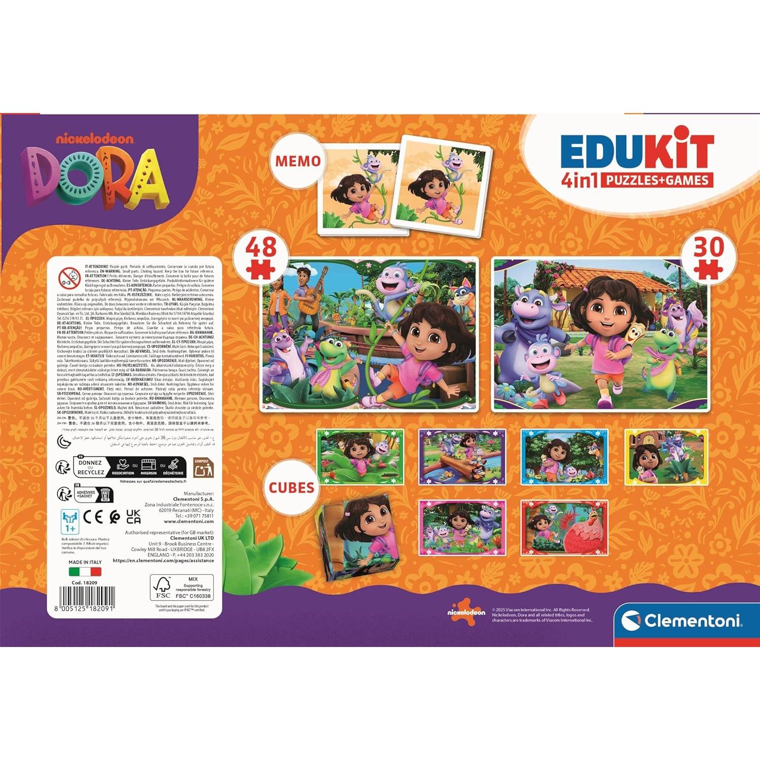 Juego Educativo Clementoni 4-en-1 Dora la Exploradora