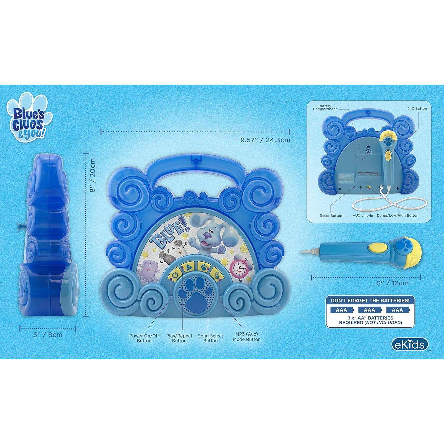 Boombox Musical eKids Blues Clues con Micrófono 27.7cm