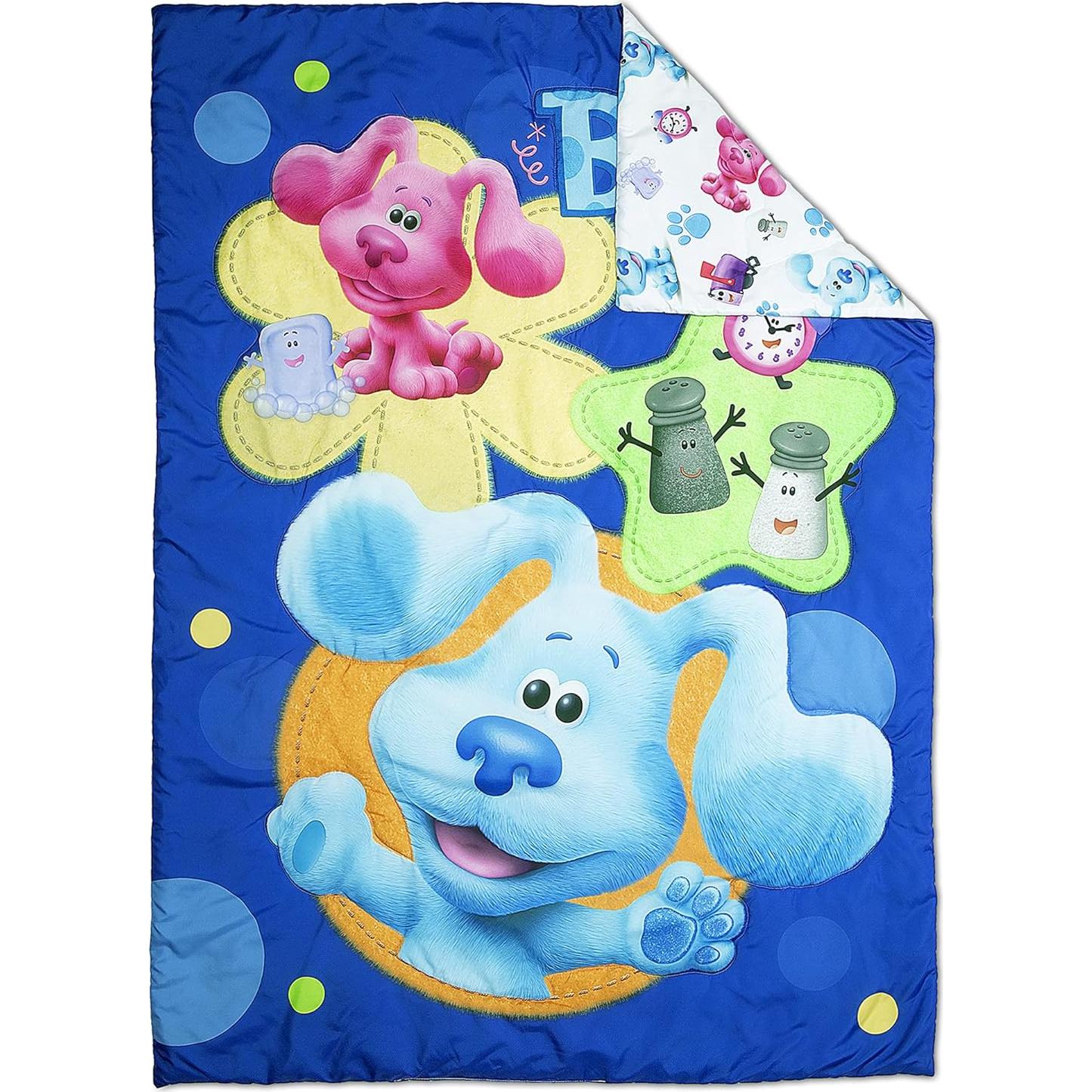 Juego de Ropa de Cama 4 Piezas Blues Clues Azul Reversible