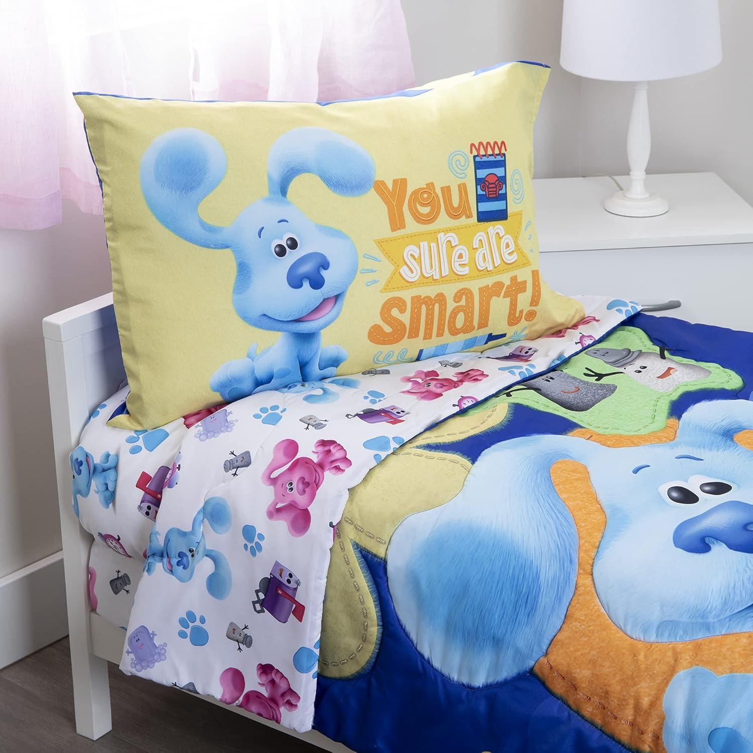 Juego de Ropa de Cama 4 Piezas Blues Clues Azul Reversible