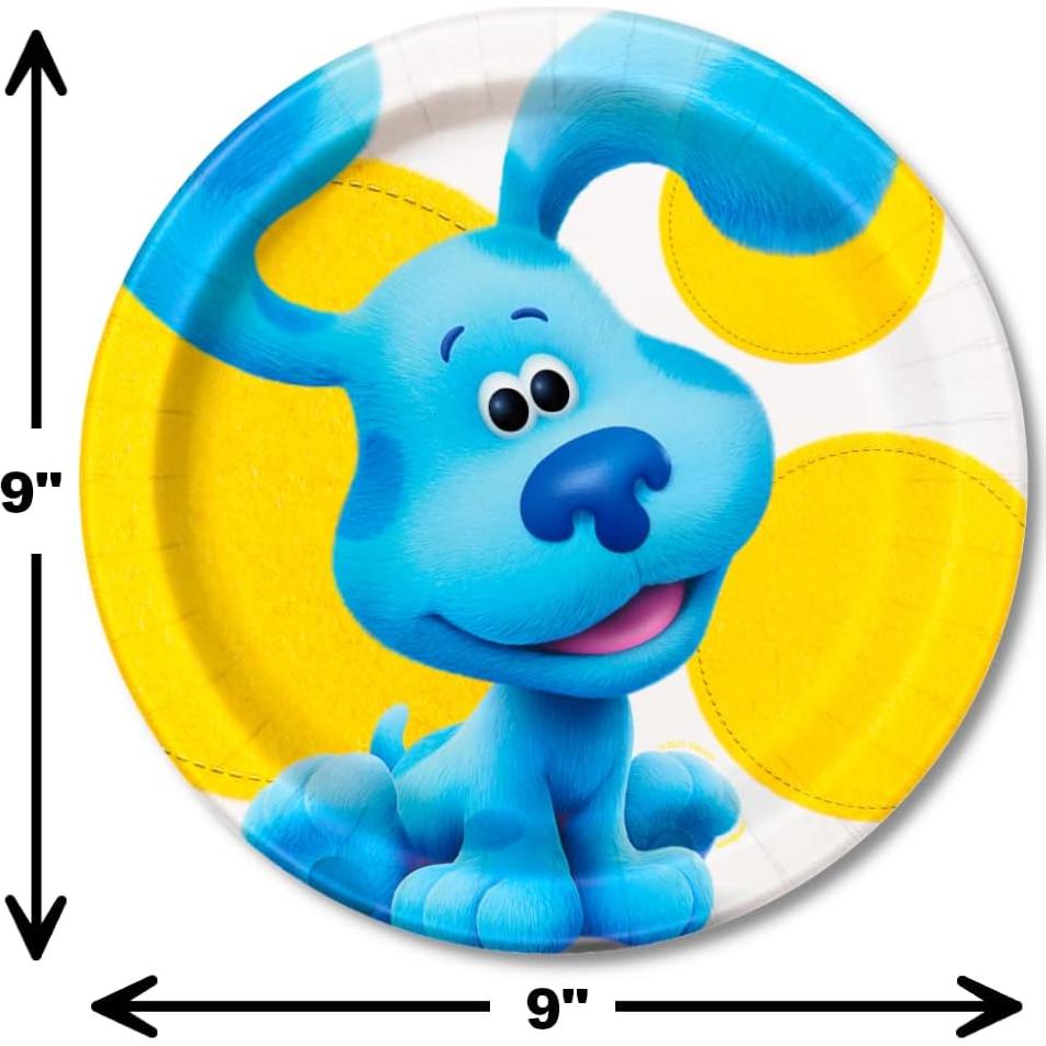 Suministros de Fiesta de Cumpleaños Blues Clues - Platos y Servilletas 16 Pzs + 24 Velas