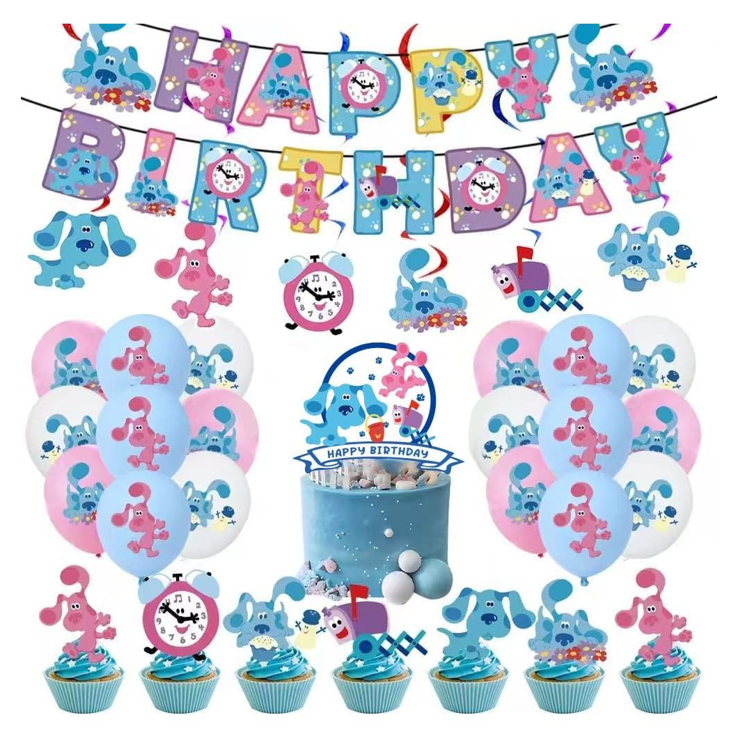 Decoraciones de Fiesta de Perros Azules 50pcs - Cumpleaños
