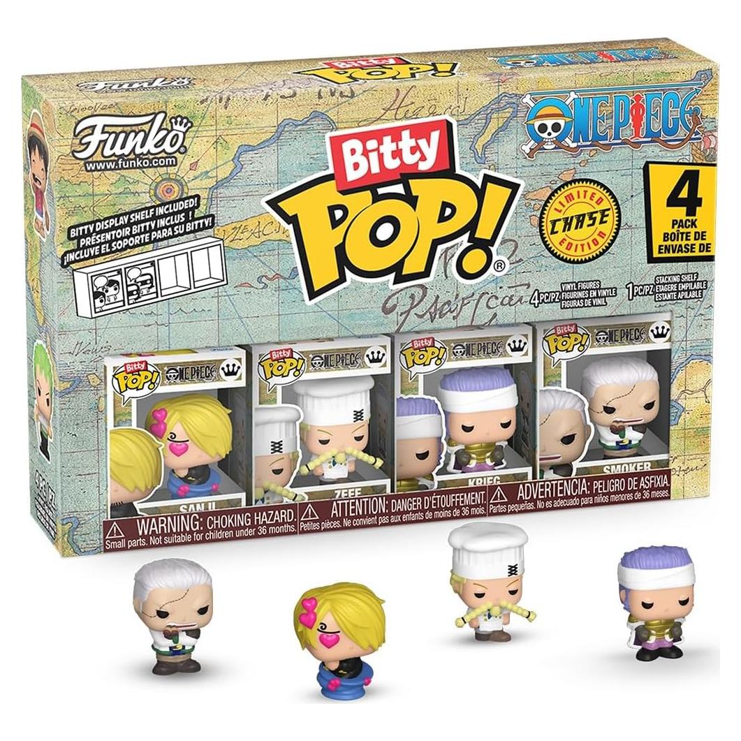 Funko Bitty Pop! One Piece - Sanji, Zeff, Krieg y figura sorpresa