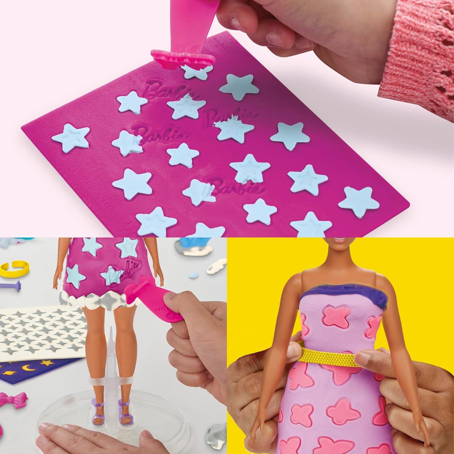 Play-Doh Barbie Accesorios Brillantes y Gemas - 4 Hojas y 8 Accesorios