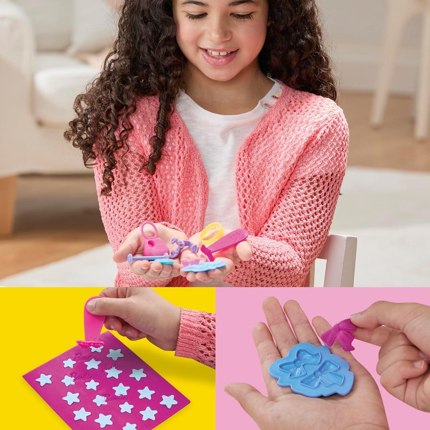 Play-Doh Barbie Accesorios Brillantes y Gemas - 4 Hojas y 8 Accesorios