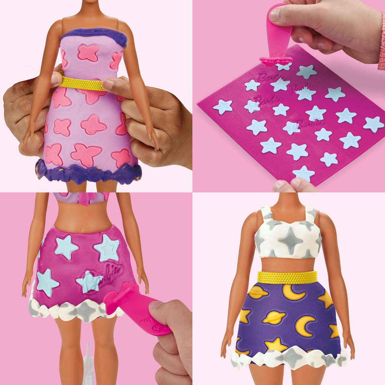 Play-Doh Barbie Accesorios Brillantes y Gemas - 4 Hojas y 8 Accesorios