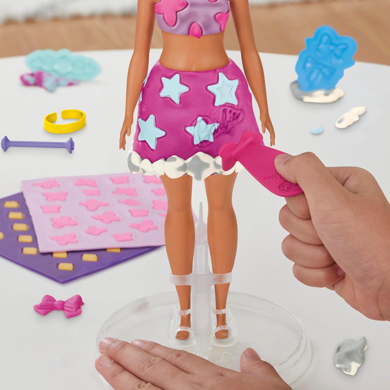 Play-Doh Barbie Accesorios Brillantes y Gemas - 4 Hojas y 8 Accesorios