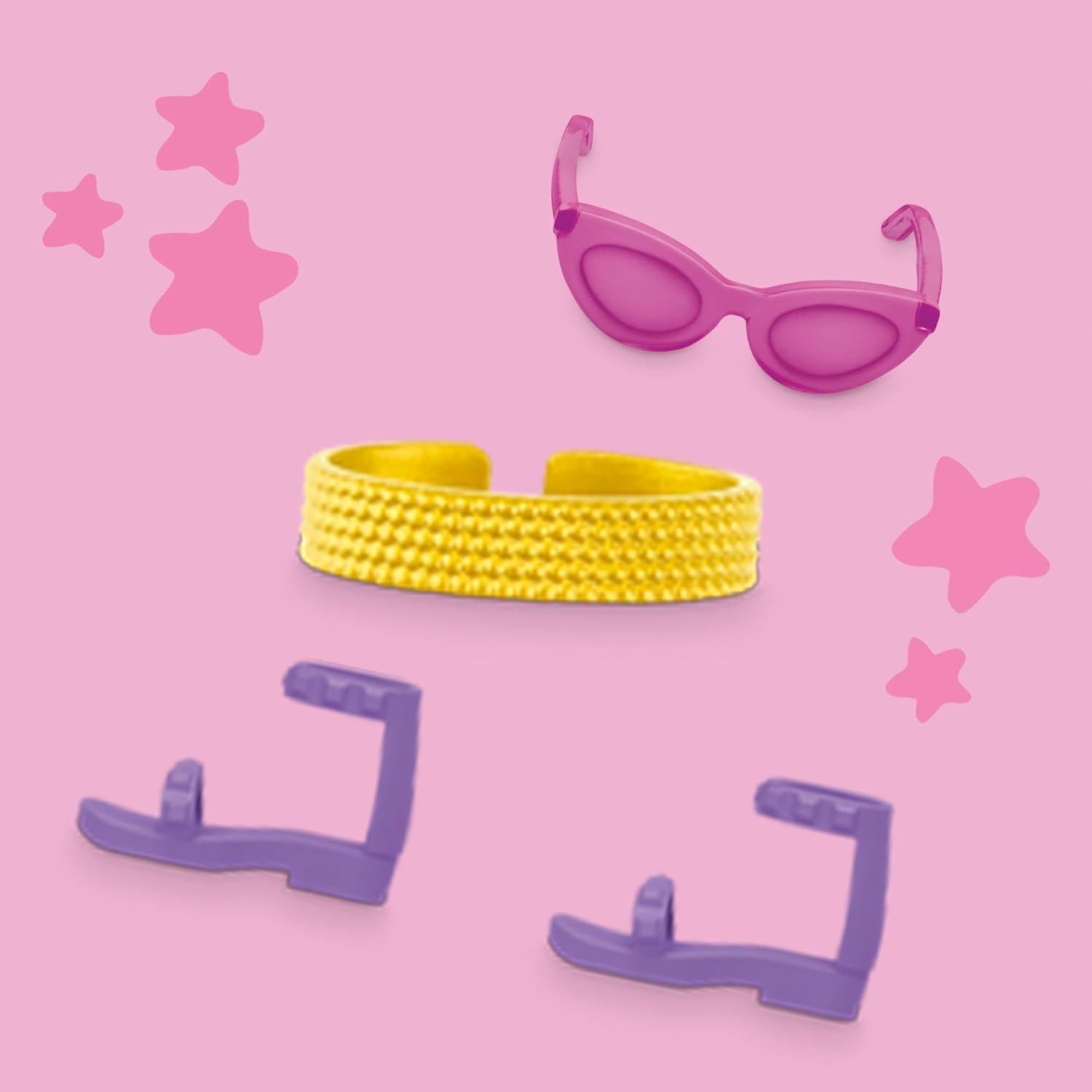 Play-Doh Barbie Accesorios Brillantes y Gemas - 4 Hojas y 8 Accesorios