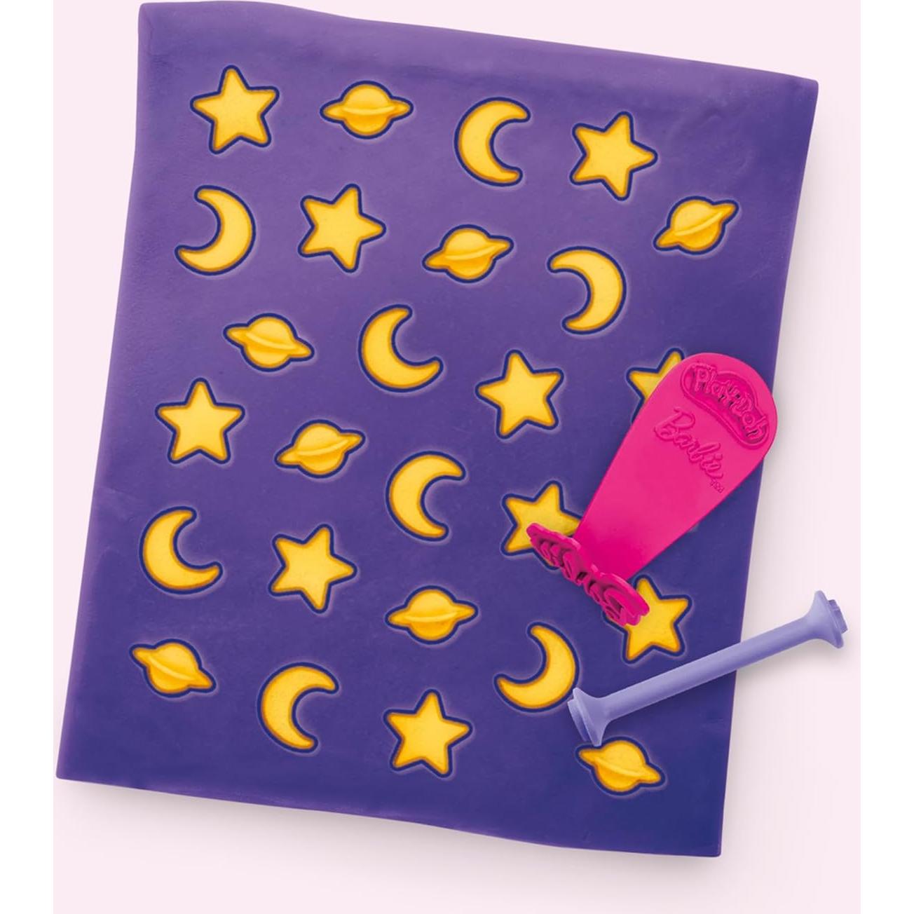 Play-Doh Barbie Accesorios Brillantes y Gemas - 4 Hojas y 8 Accesorios