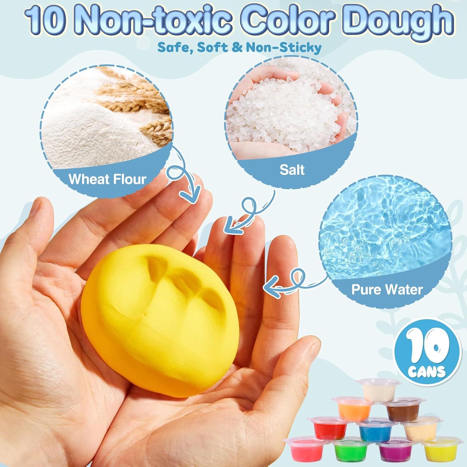 Juego de Plastilina Barco de Pesca Crelloci con 8 Moldes y 10 Colores