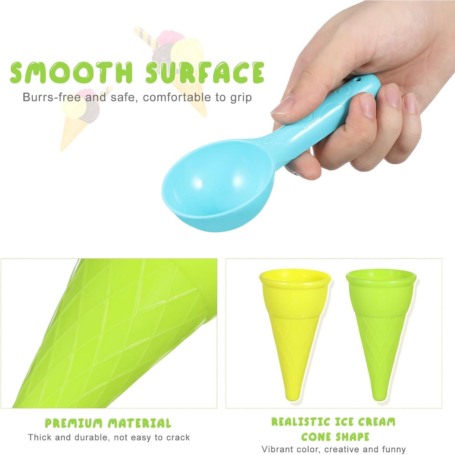 Conjunto de Juguetes de Playa Kisangel - 10 Conos de Helado y Cucharas