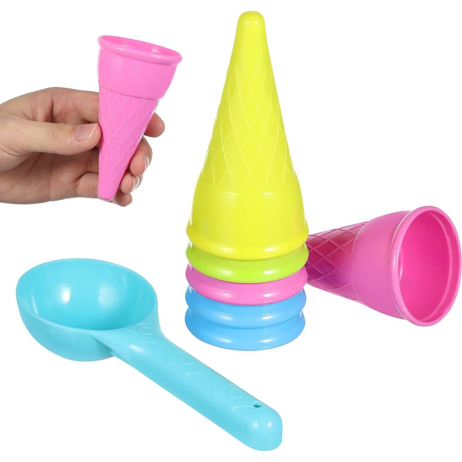 Conjunto de Juguetes de Playa Kisangel - 10 Conos de Helado y Cucharas