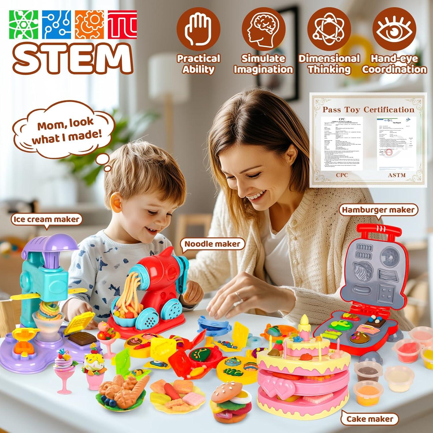 Conjunto de Plastilina 4-en-1 Pickuparts 87 Piezas para Niños