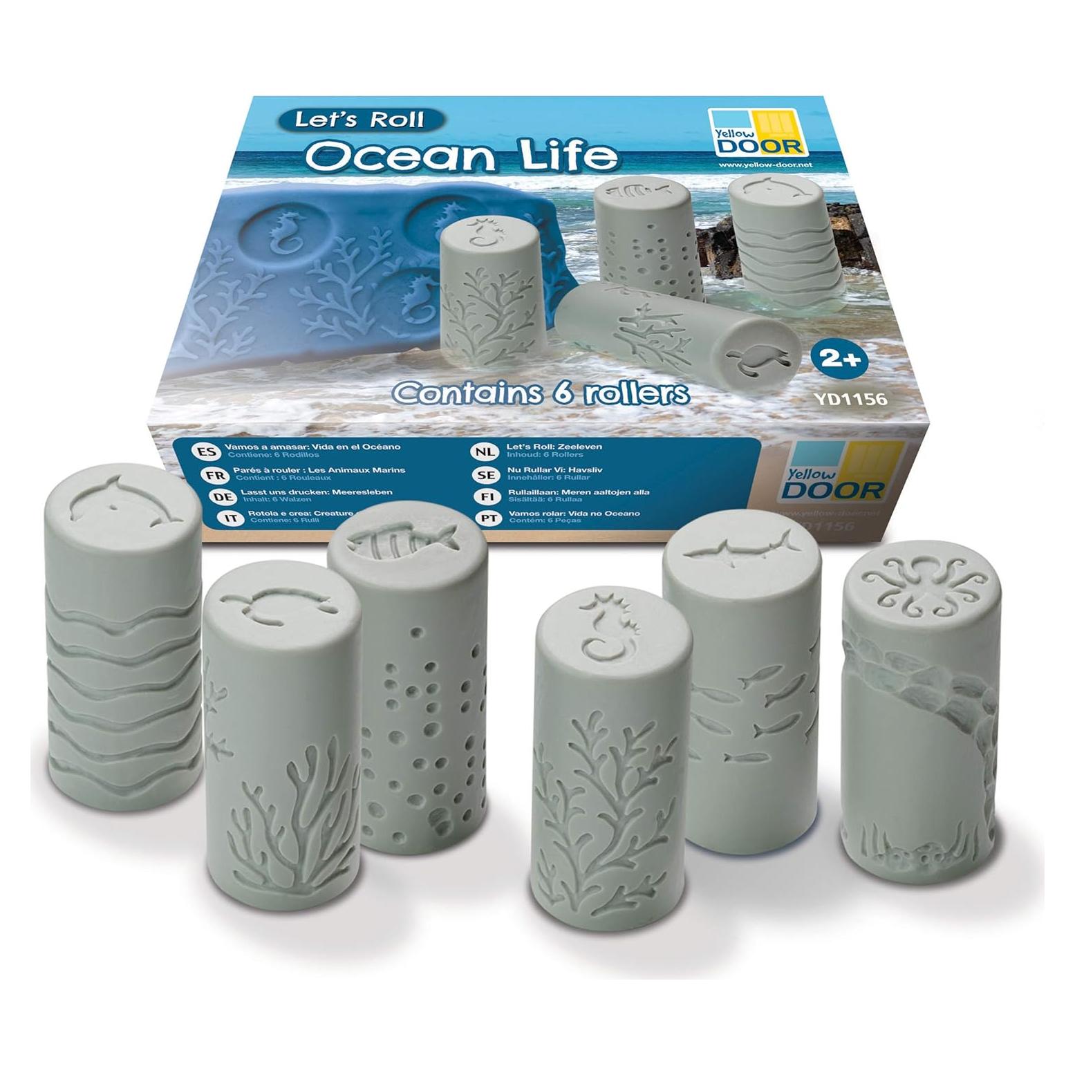 Juego de 6 Rodillos Creativos Oceánicos Yellow Door