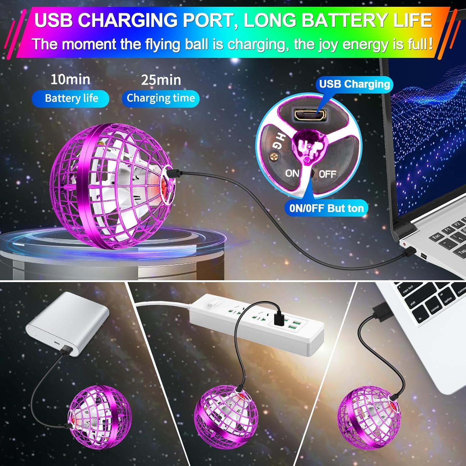 Bola Orbital Voladora Vantexi con Luz LED - Juguete 6+ Años