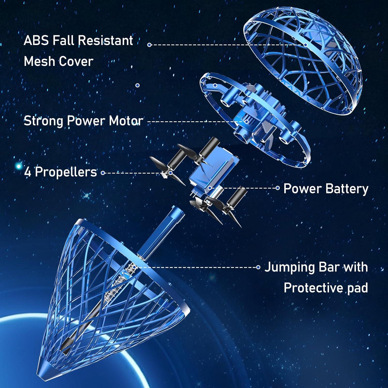 Bola Voladora Dhapy Azul-S 360° Rotación Juguete Interactivo