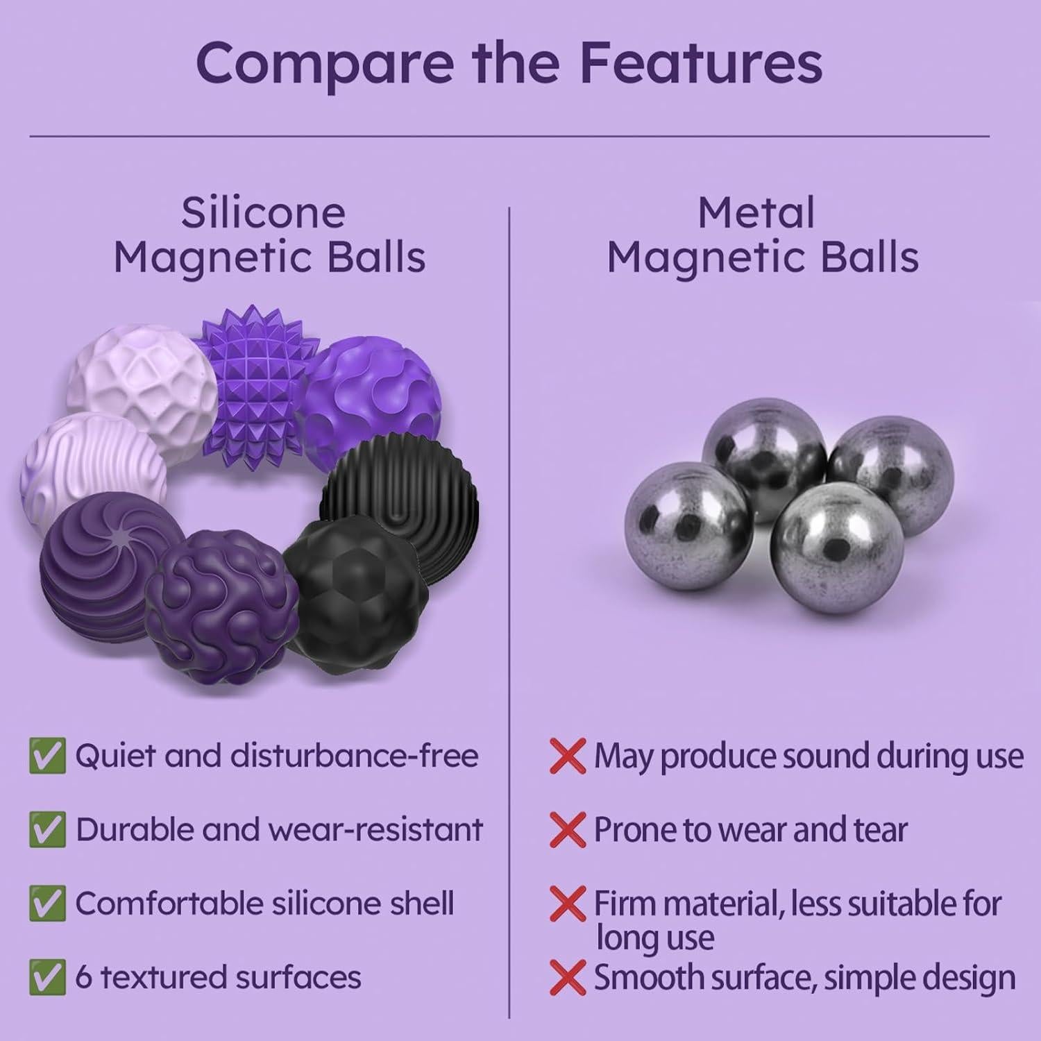 Bolas Sensoriales Magnéticas PARTY TONIGHT - 8 Piezas Antiestrés