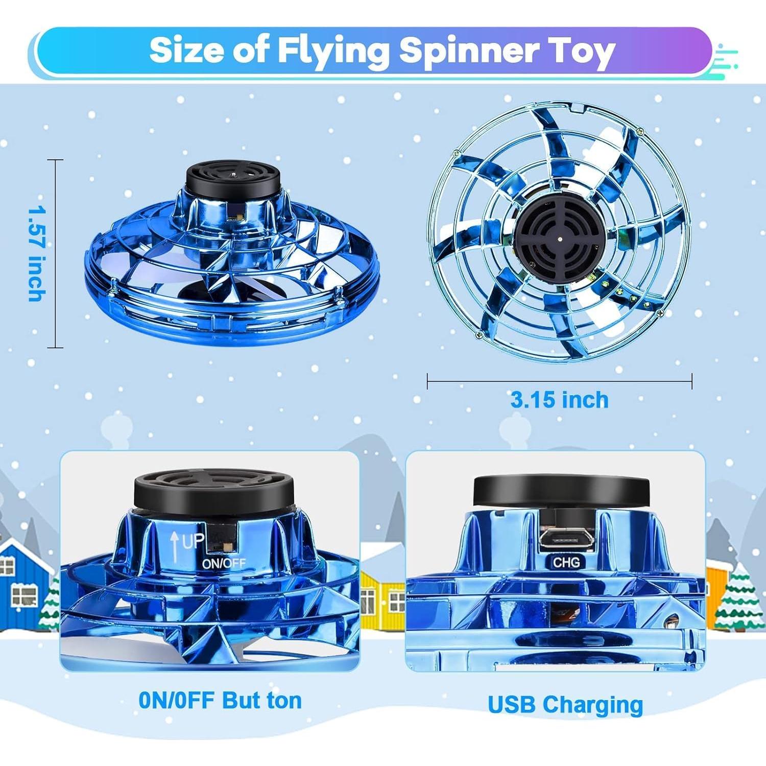 Drone Volador para Niños Vantexi Azul, Juguete Fidget LED