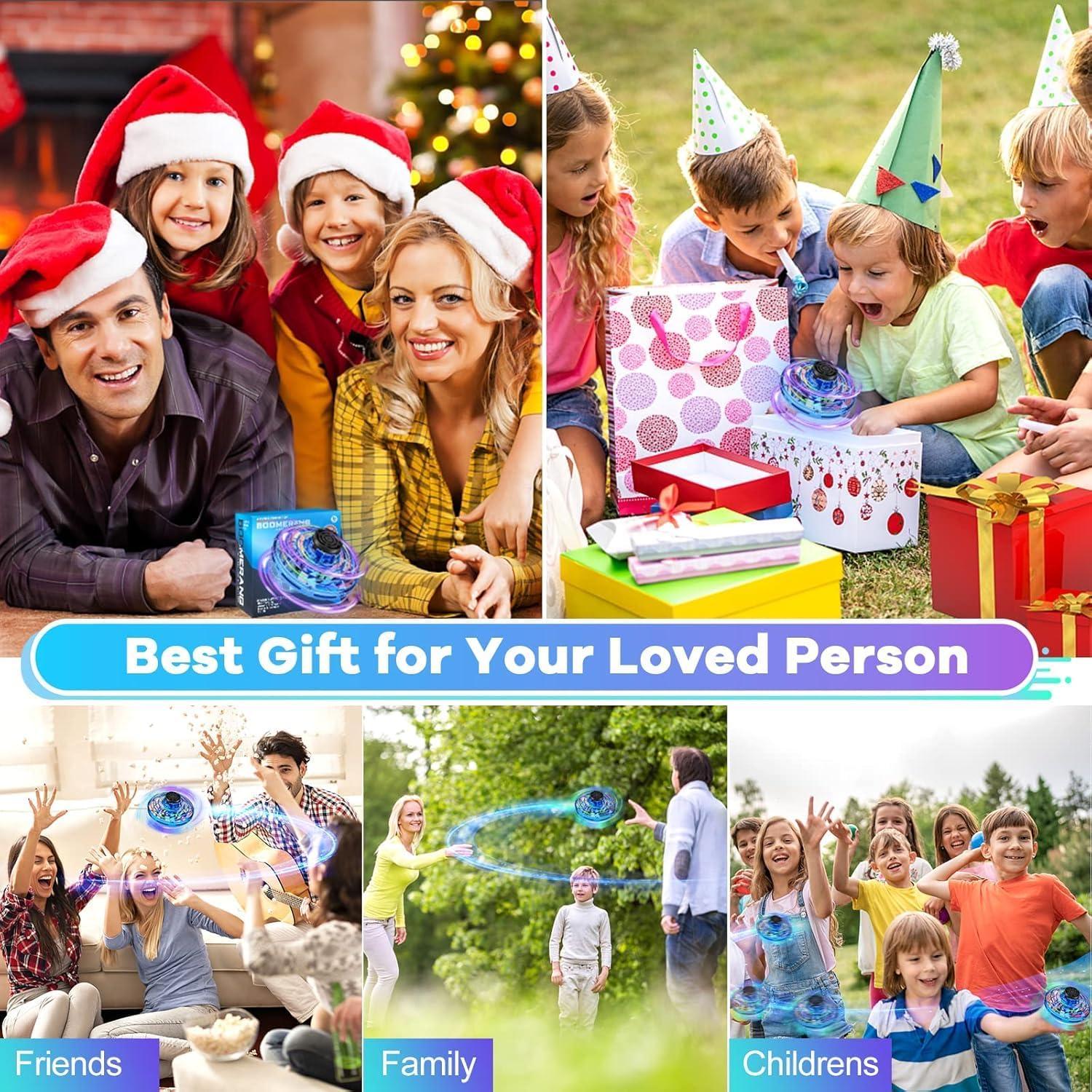 Drone Volador para Niños Vantexi Azul, Juguete Fidget LED