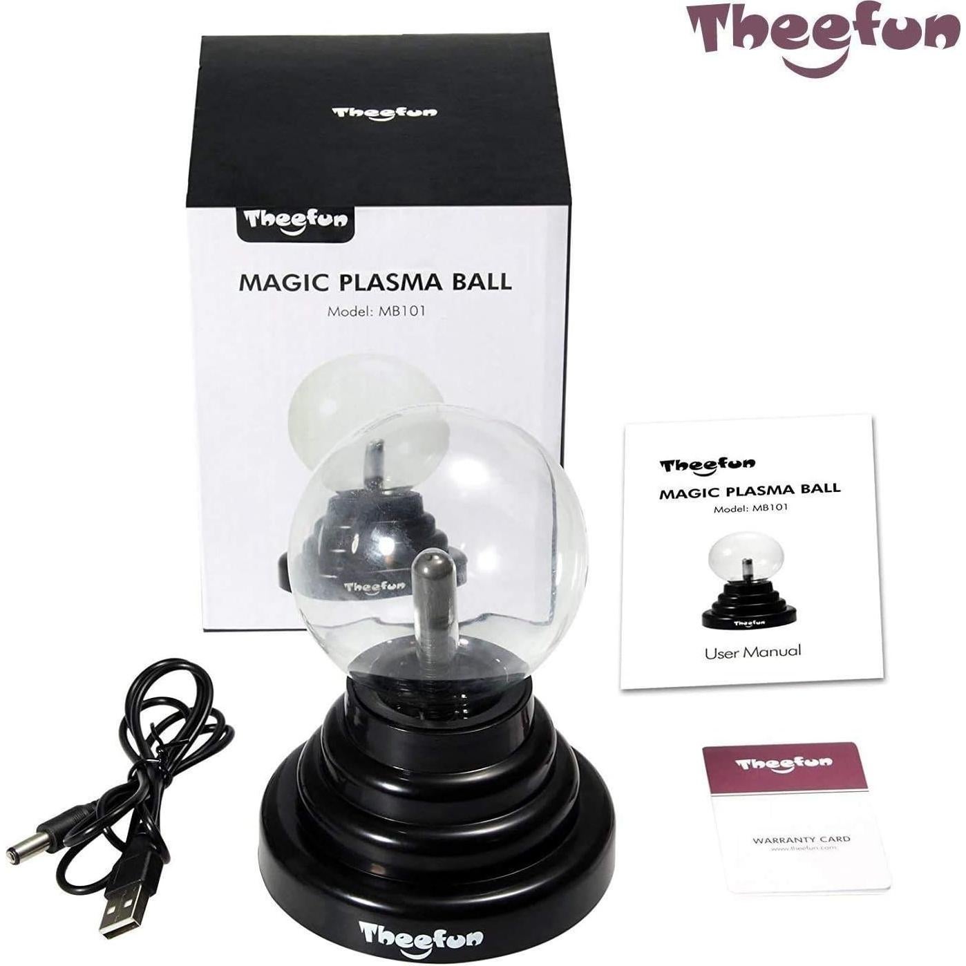 Esfera de Plasma Theefun 8 cm, Lámpara Táctil USB/Batería
