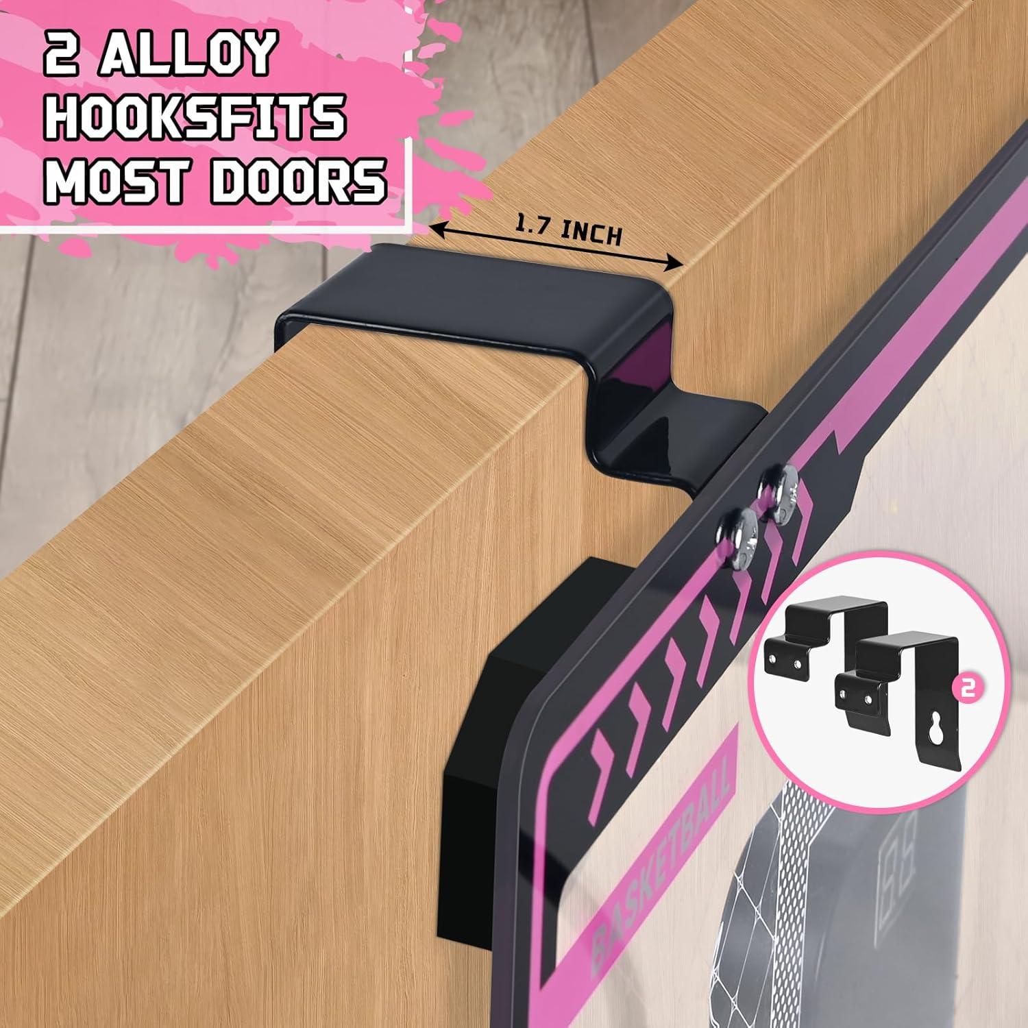 Aro de Baloncesto Interior KAISASA Unicornio Rosa 38 cm con Marcador LED