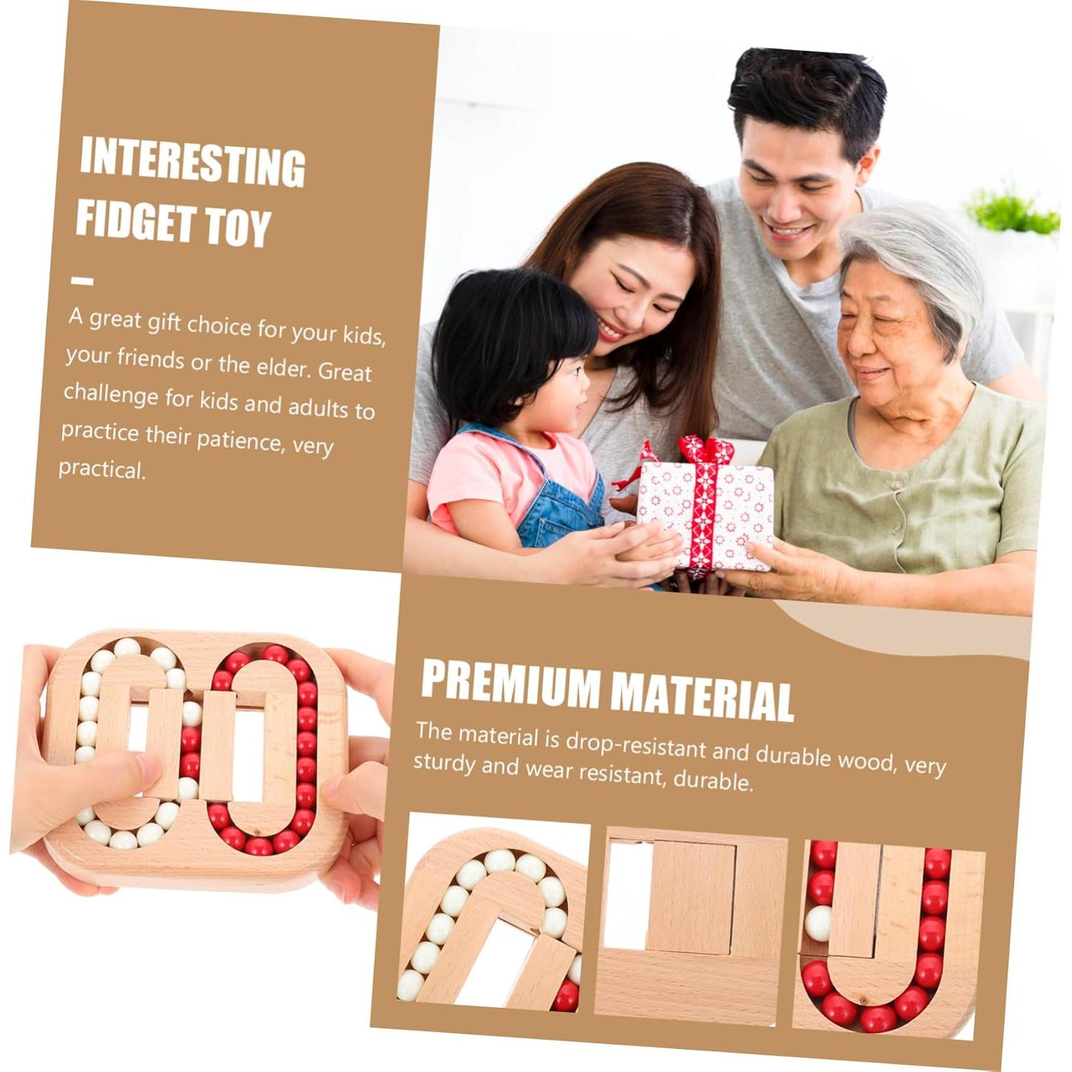 Cubo Giratorio de Madera Toyvian para Aliviar Estrés 33x29cm