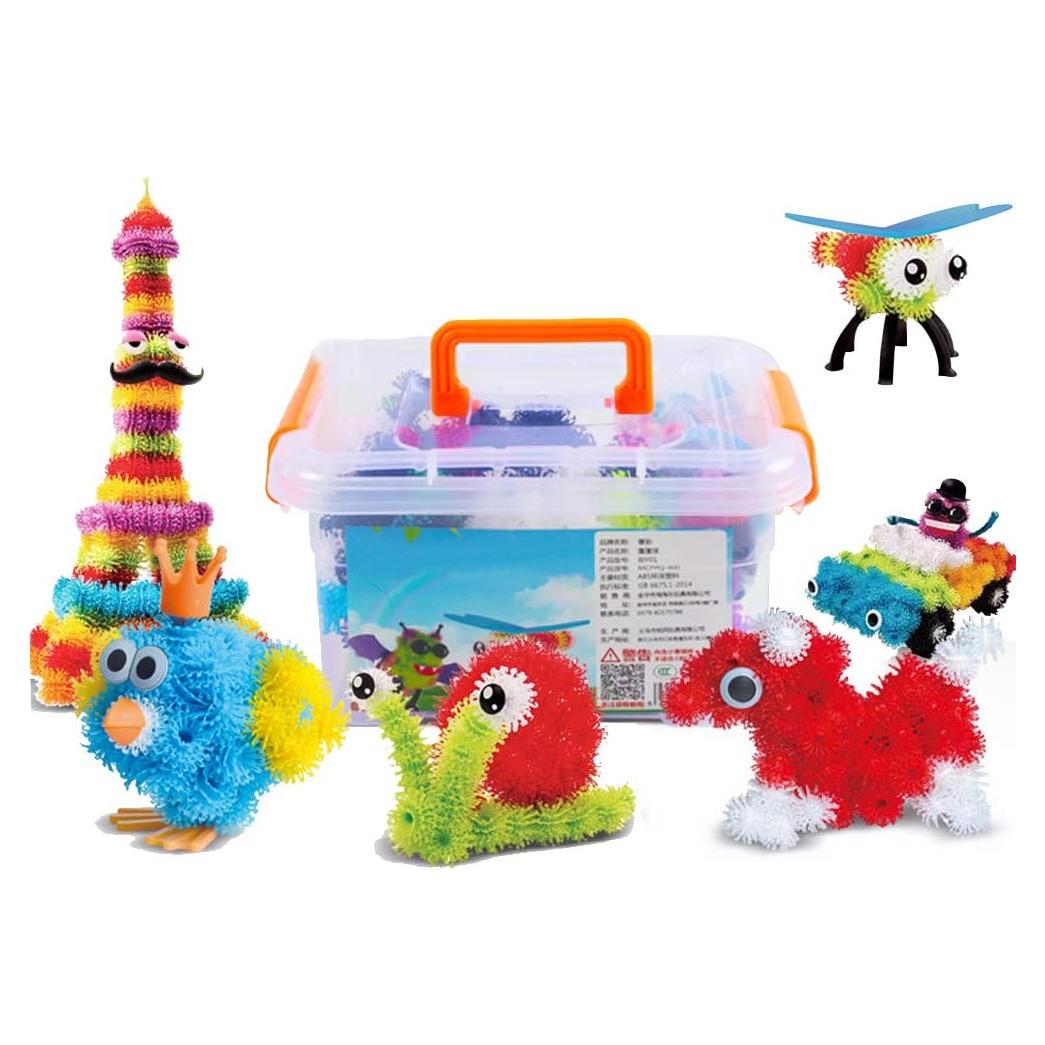 OMGOD 640 Piezas Bloques Adhesivos de Construcción Juguetes STEM