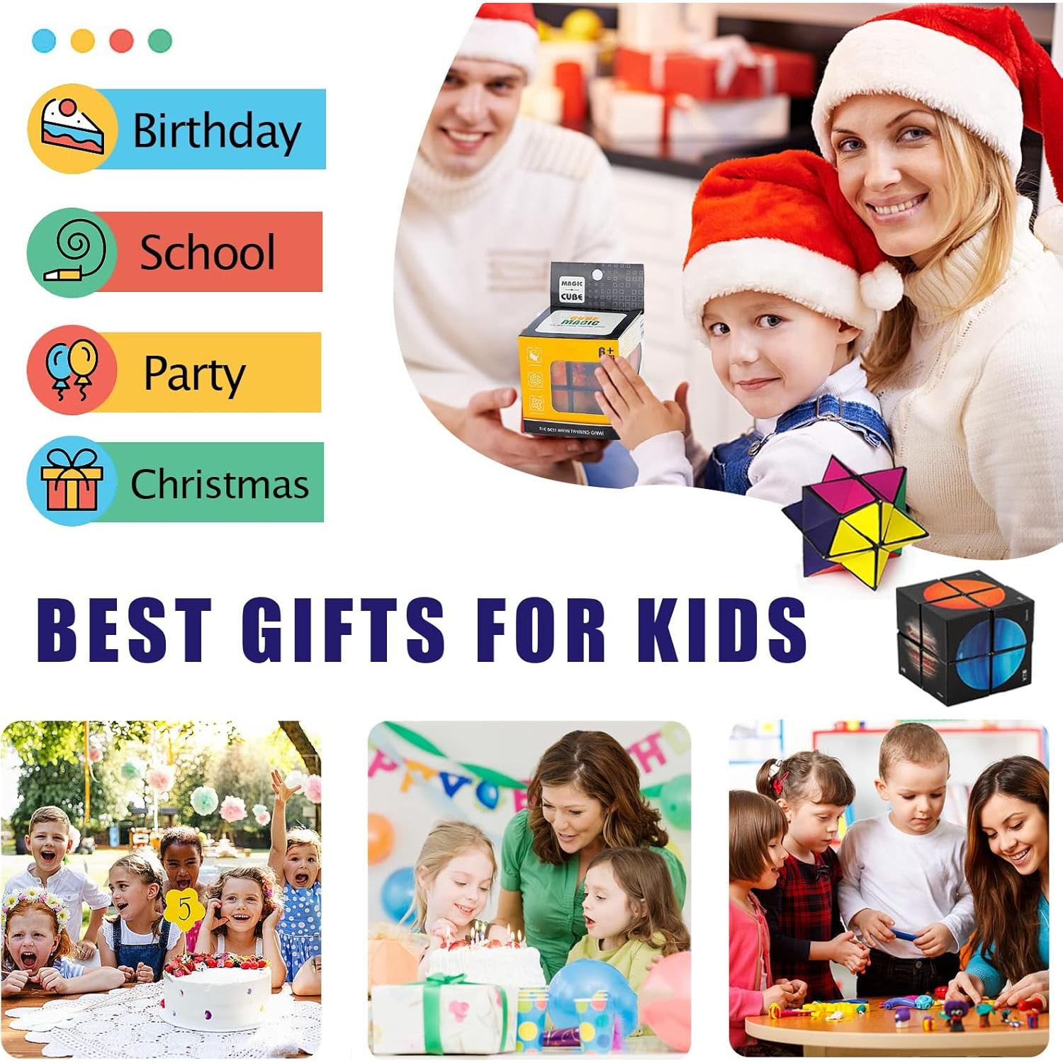 Cubo Mágico Antiestrés 2 en 1 Luaxkpi para Niños 6 a 12 Años