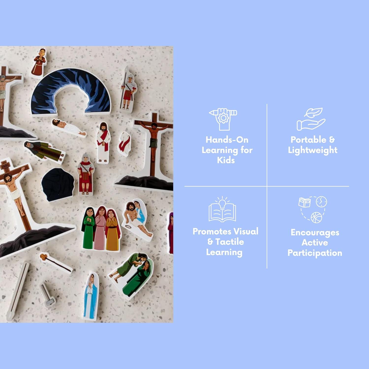 Juego de Estaciones de la Cruz Hermano Francisco 26 Piezas