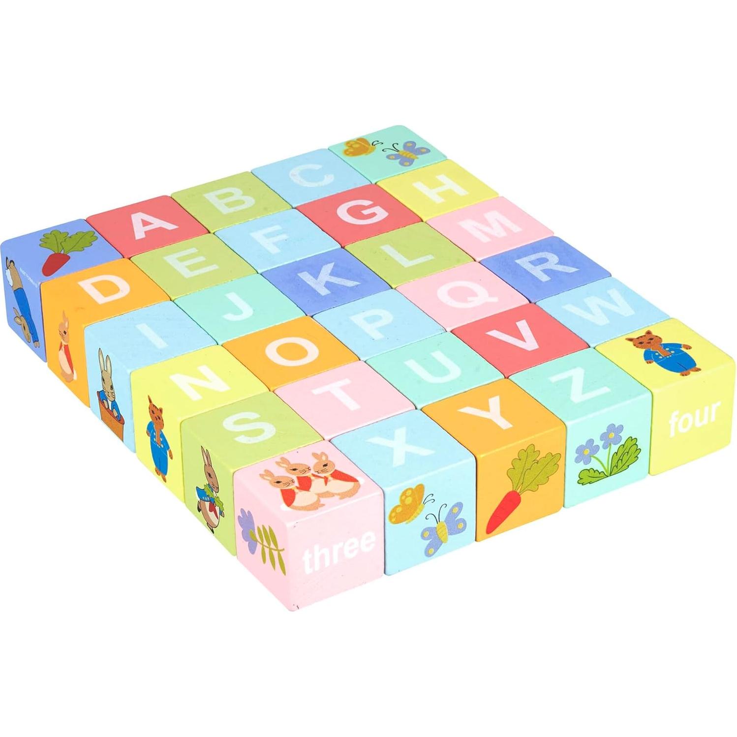 Carro de Bloques de Madera Peter Rabbit - Juguete Educativo 1+