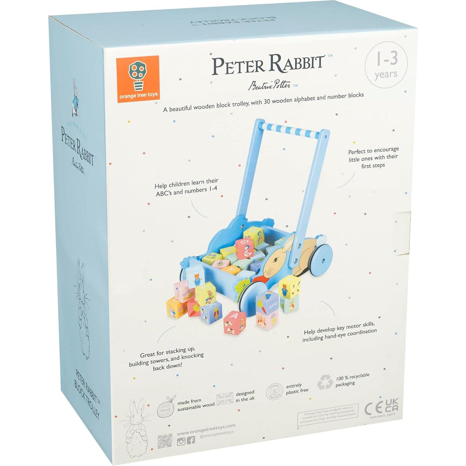 Carro de Bloques de Madera Peter Rabbit - Juguete Educativo 1+