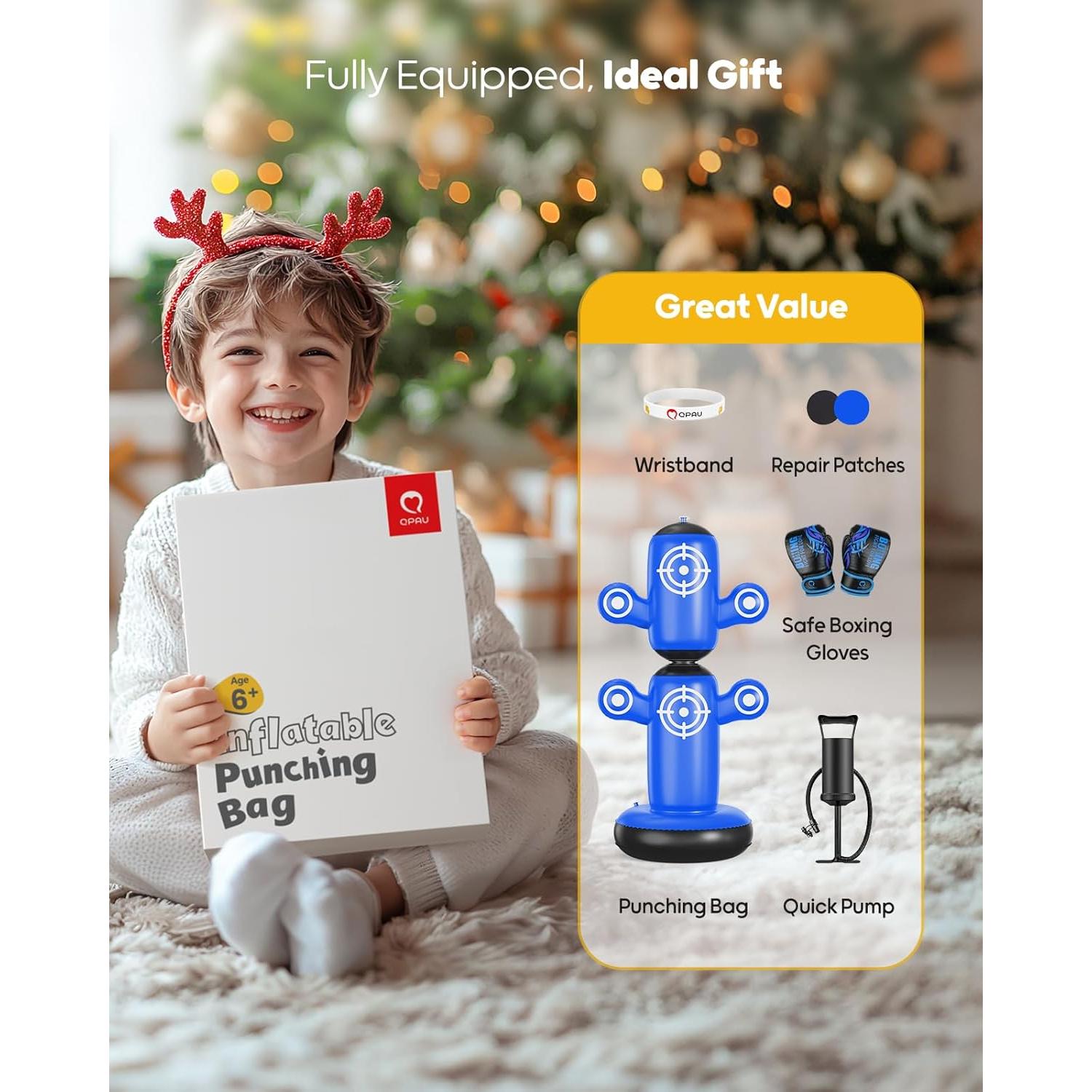 Bolsa de Boxeo Rotativa 360° QPAU 162.5 cm con Guantes