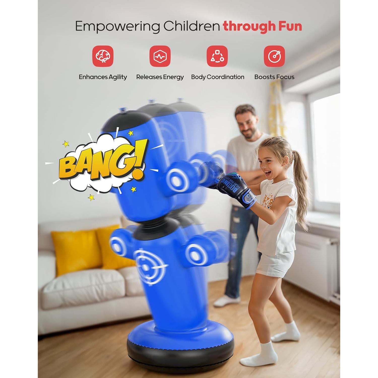 Bolsa de Boxeo Rotativa 360° QPAU 162.5 cm con Guantes