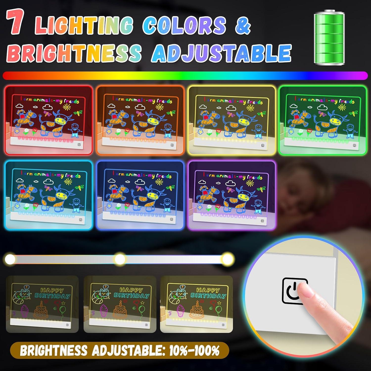 Tablero de Dibujo LED YONHAN 27.9x35.6cm Recargable Multicolor