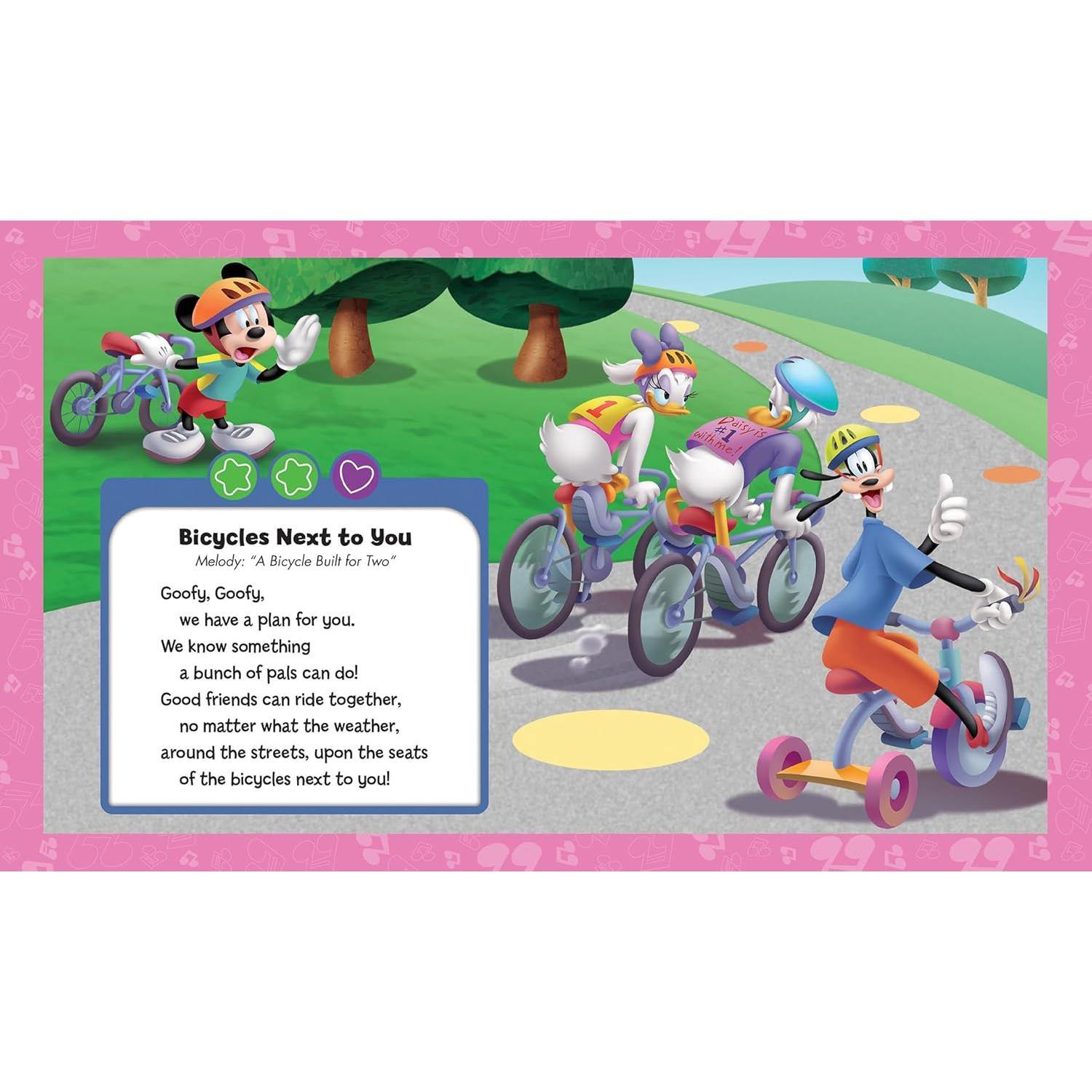 Disney Junior Mickey Mouse Clubhouse - Sing with Me 8-Book Library and Sing-Along Music Player - Minnie Mouse, Daisy Duck, Donald Duck, Pluto, and Goofy - PI Kids