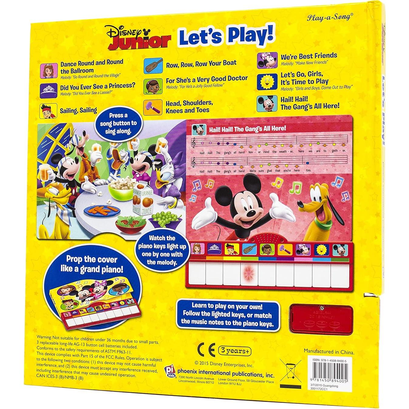 Disney Junior Mickey Mouse, Minnie and More! - Let's Play! Piano Songbook with Built-In Keyboard - PI Kids