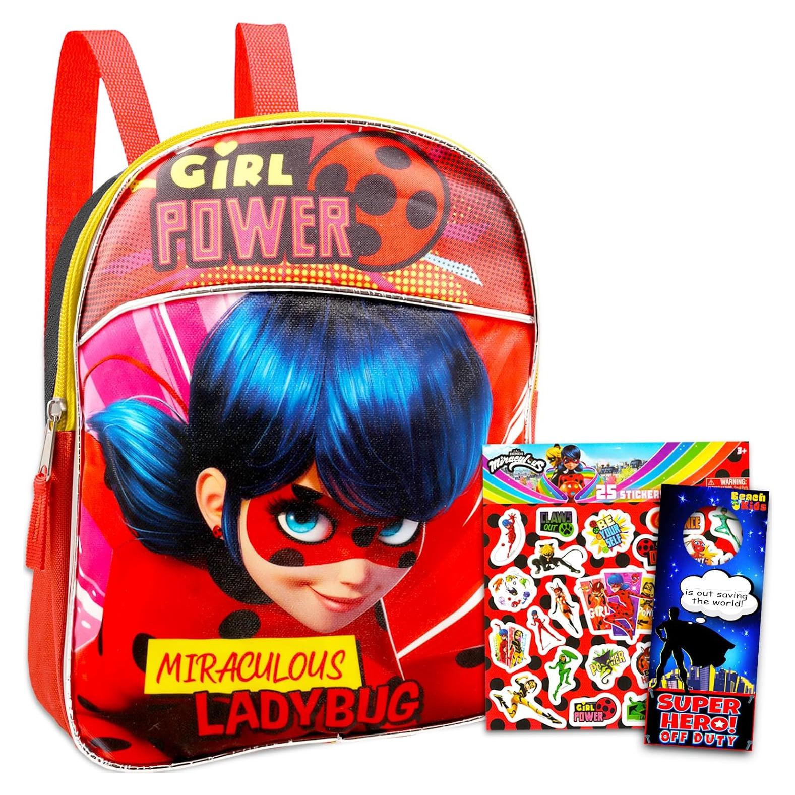 Mochila Escolar Miraculous Ladybug 27.94 cm + Stickers