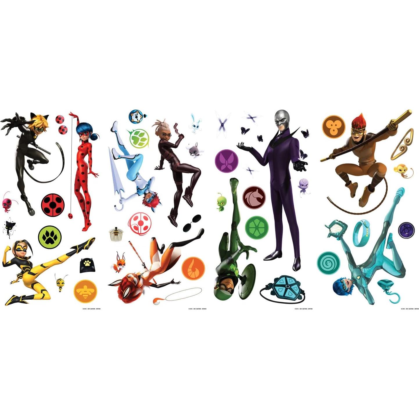 Calcomanías de Pared RoomMates Cuentos de Ladybug y Gato Noir