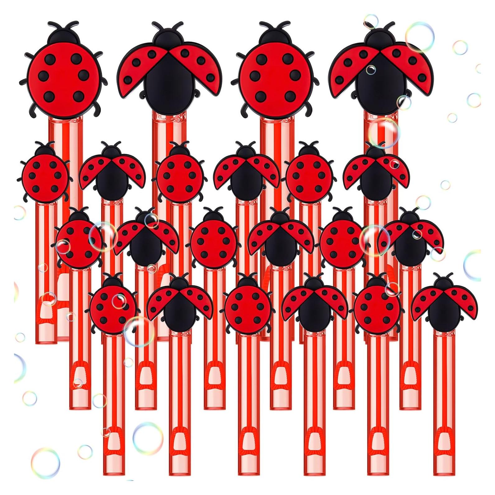 24 Varitas de Burbujas de Mariquita para Fiesta - Seenelling