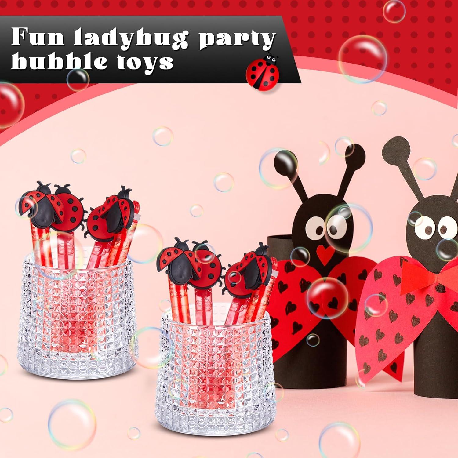 24 Varitas de Burbujas de Mariquita para Fiesta - Seenelling