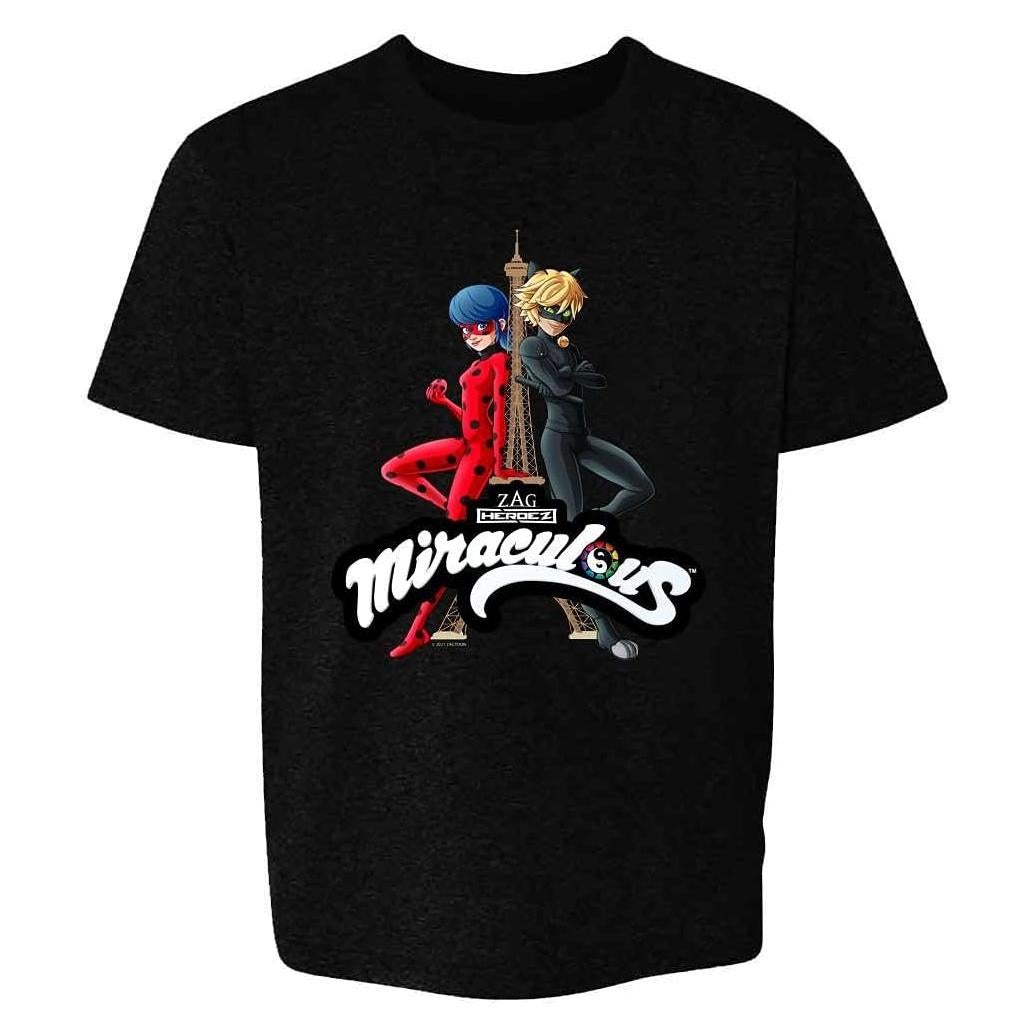 Camiseta para Niños Pop Threads Miraculous Ladybug Negro