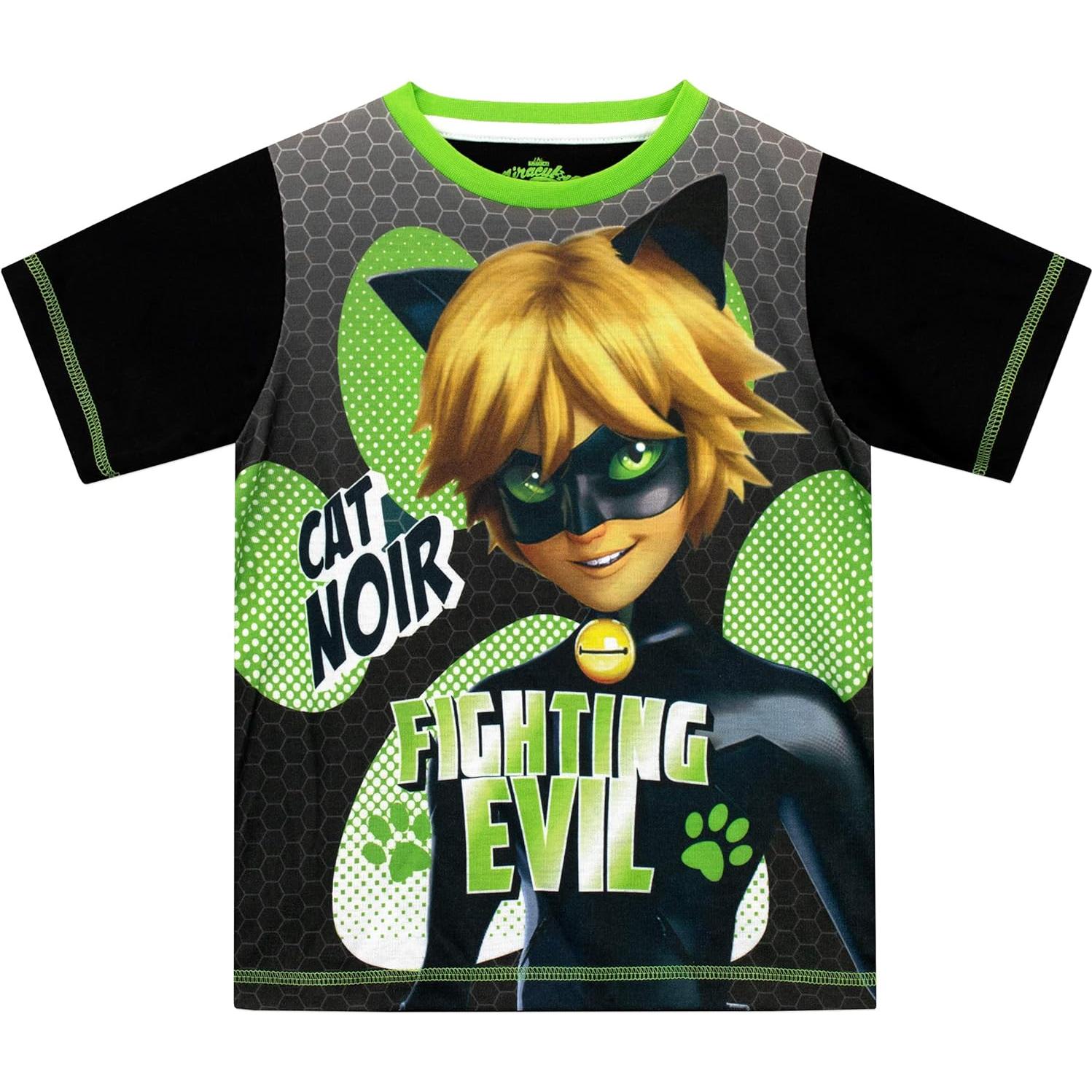 Pijamas para Niños Cat Noir Miraculous Ladybug Verde Lima