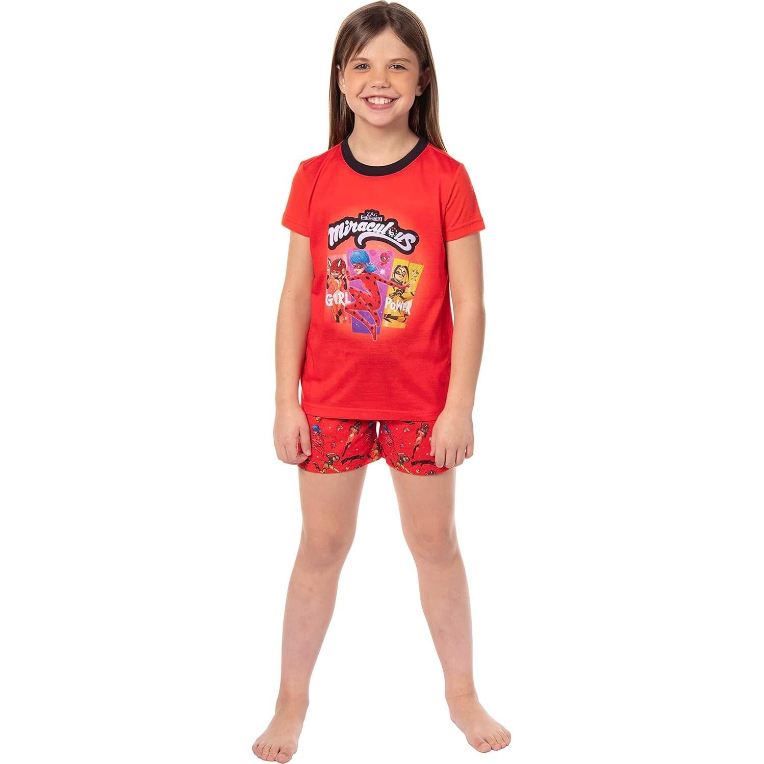Conjunto de Pijama Corto Niñas Intimo Ladybug y Cat Noir