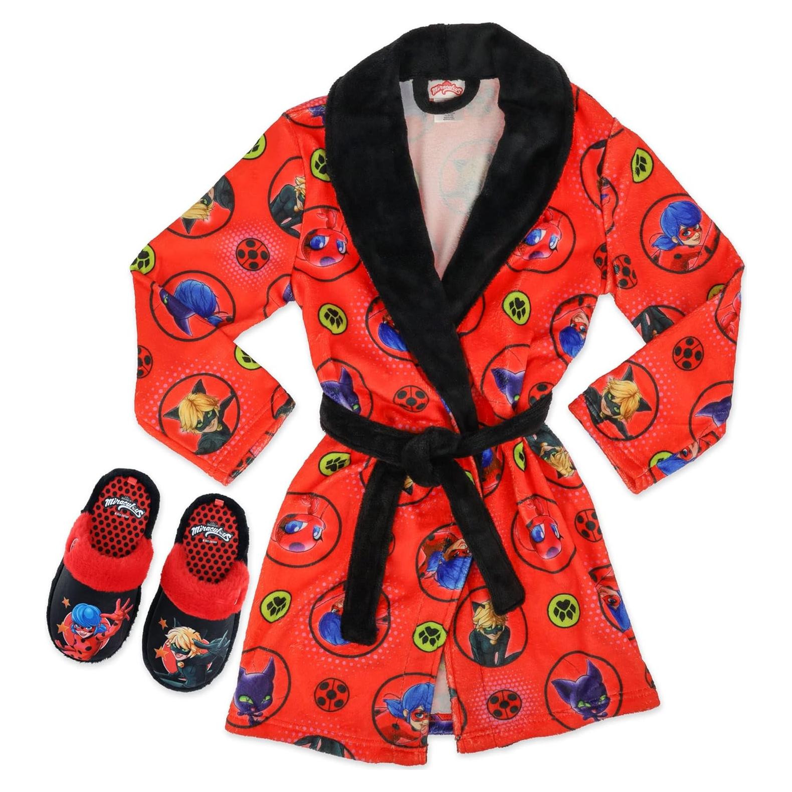 Pijamas para Niñas Miraculous Lady Bug con Pantuflas Cozeez