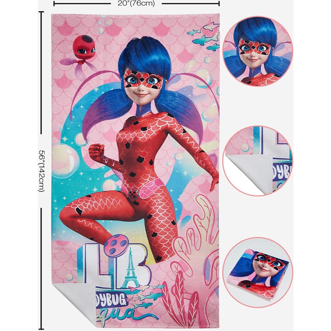 Toalla de baño Micotaku Aqua Ladybug 127x76 cm suave