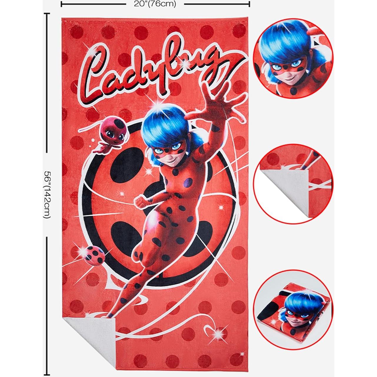 Toalla de baño Micotaku Miraculous Ladybug 142x76 cm