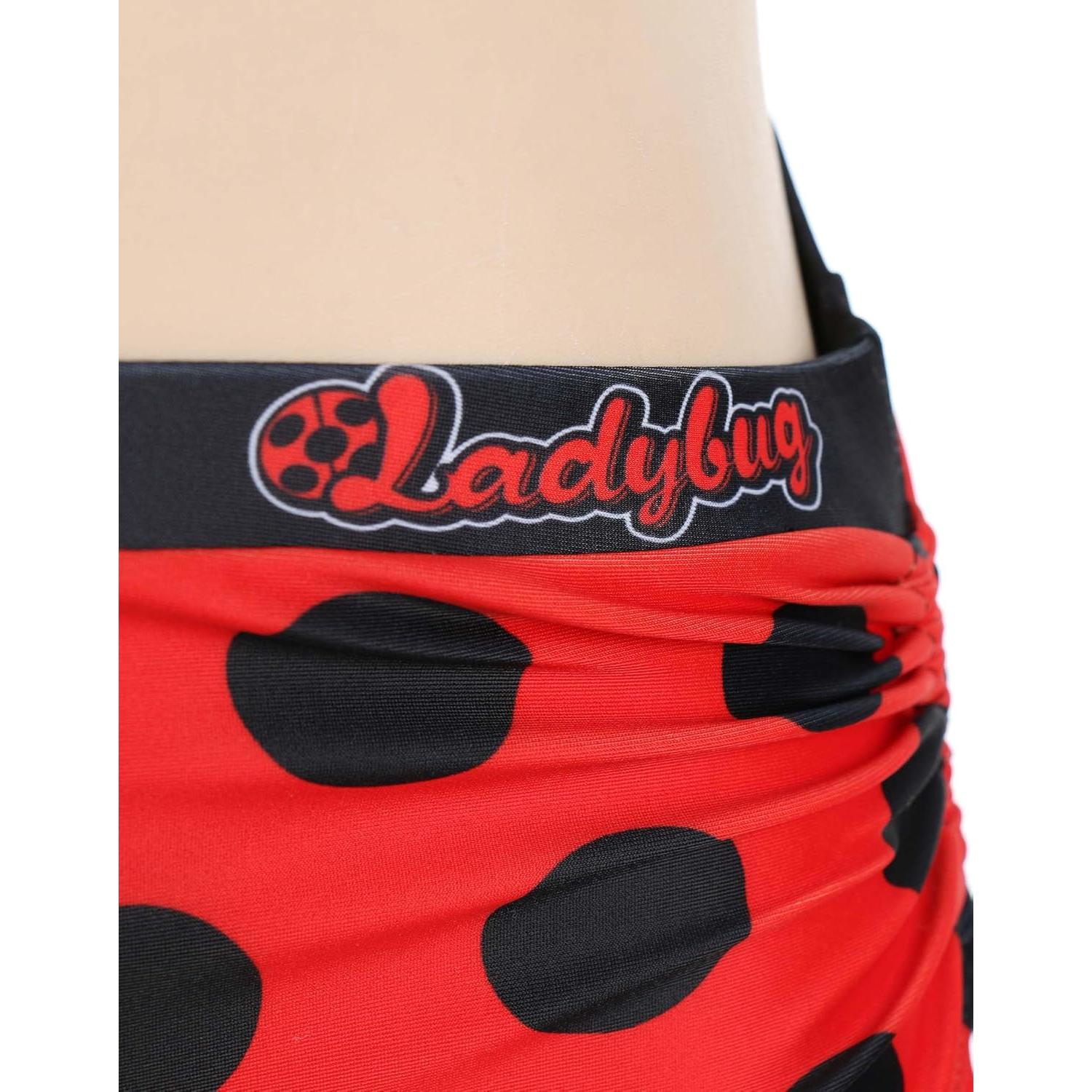 Traje de Baño de Dos Piezas Micotaku Ladybug Mujeres Rojo Negro