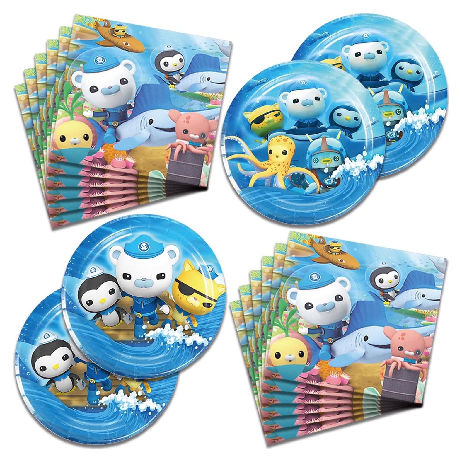 Suministros de Fiesta Octonautas 40 Pcs - Platos y Servilletas