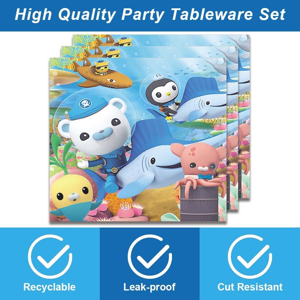 Suministros de Fiesta Octonautas 40 Pcs - Platos y Servilletas