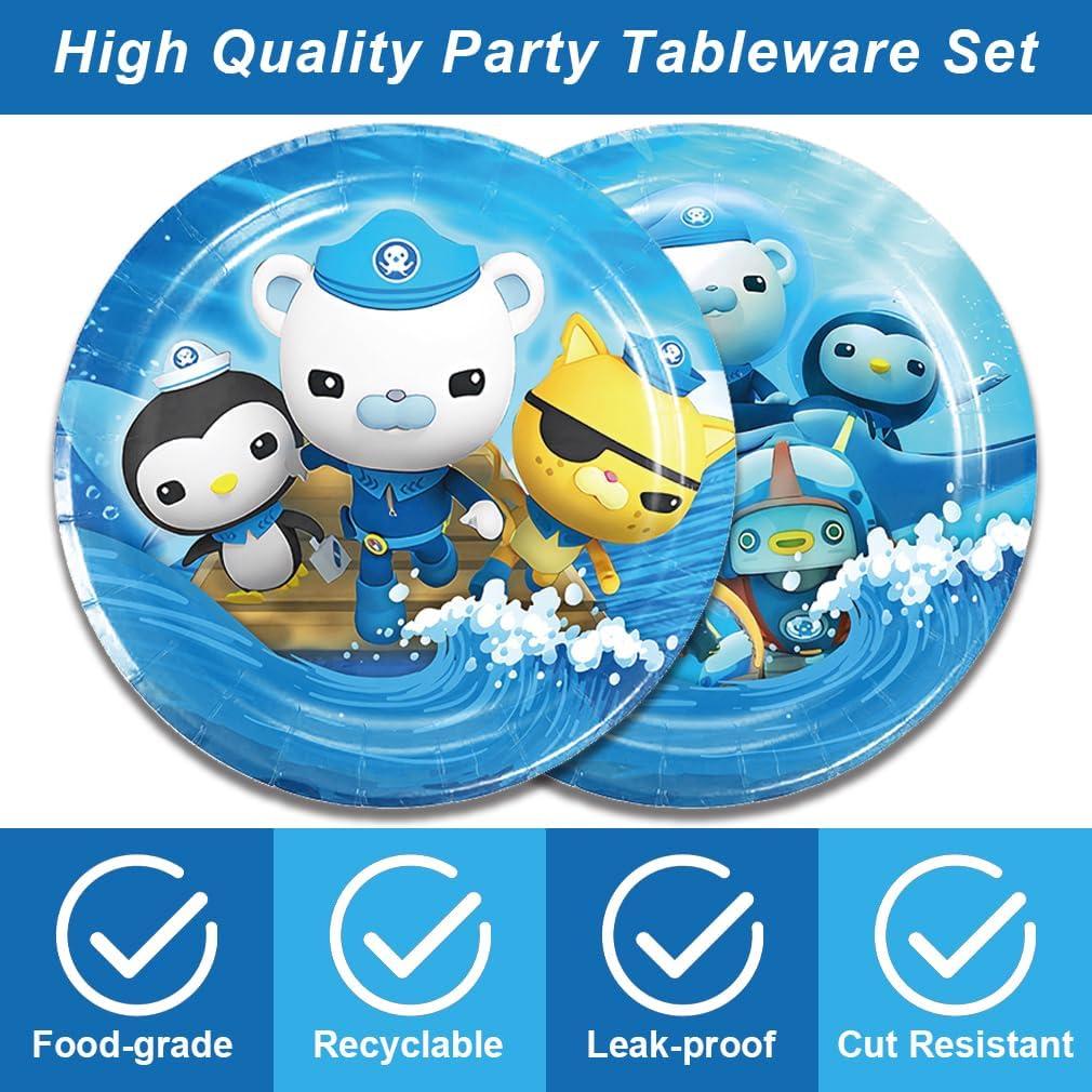 Suministros de Fiesta Octonautas 40 Pcs - Platos y Servilletas